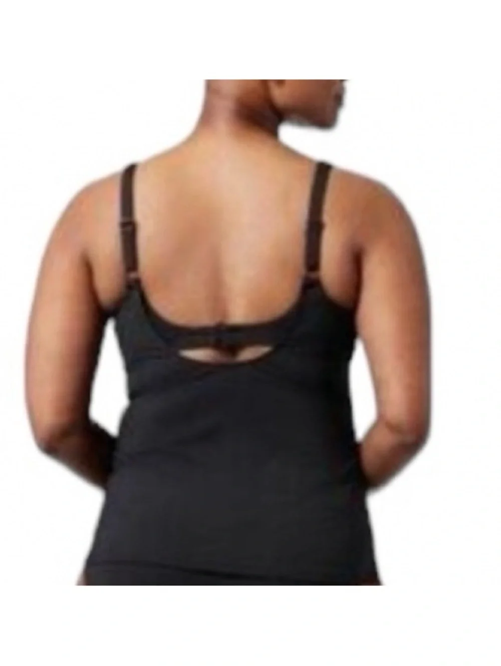 ATHLETA womens black BONDI underwire bra hook back tankini swim top 32 D/DD New